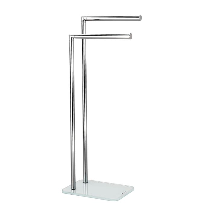 Piantana Porta Asciugamani Portasalviette in Vetro Bianco mod. Zero main product photo
