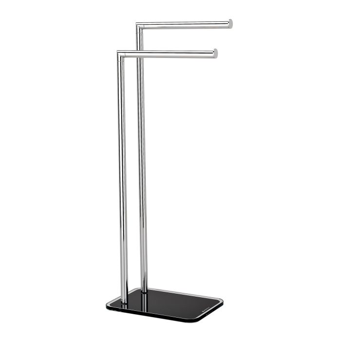 Piantana Porta Asciugamani Portasalviette in Vetro Nero mod. Zero main product photo