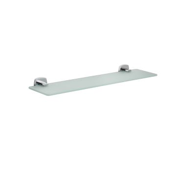Mensola a Parete Cromo in Acciaio Cromato, Vetro satinato e leghe metalliche Mod. Q-Line