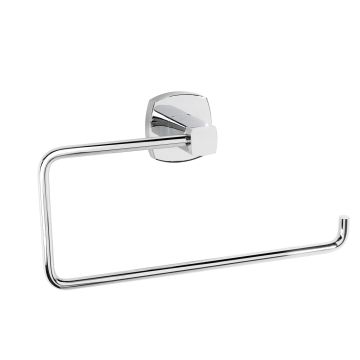 Porta Asciugamani ad Anello a Parete Cromo in Acciaio Cromato, Vetro satinato e leghe metalliche Mod. Q-Line