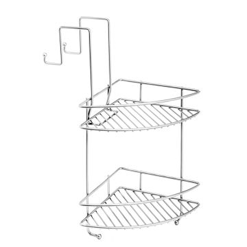 Cestello Doccia doppio ad Angolo Spider da Appendere Satinato in Acciaio con verniciatura epossidica e materiale termoplastico Mod. Shower Lock