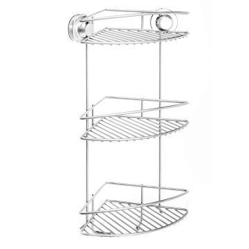 Angolare Doccia Triplo a filo Satinato in Acciaio con verniciatura epossidica e materiale termoplastico Mod. Shower Lock