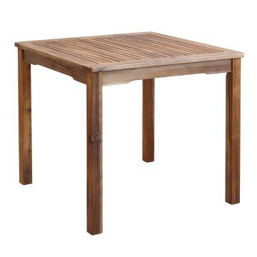 Tavolo quadrato da esterno 80x80cm in legno di acacia massiccio