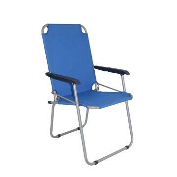 Poltrona relax pieghevole in alluminio e tessuto pvc blu