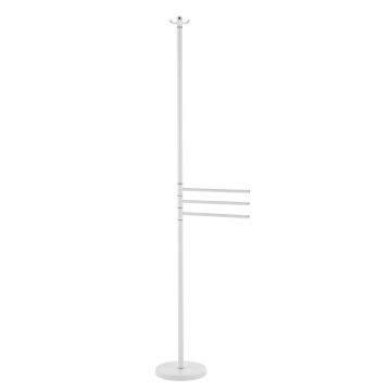 Piantana Porta Accappatoio Asciugamani Portasalviette in Acciaio Bianco mod. Windor